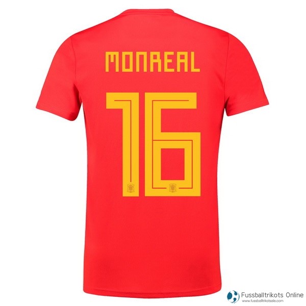 Spanien Trikot Heim Monreal 2018 Rote Fussballtrikots Günstig